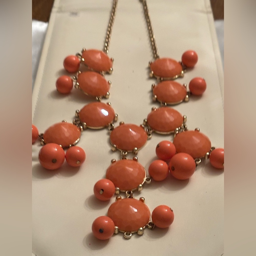 Cascading Coral Beaded Necklace by Caroline Hill